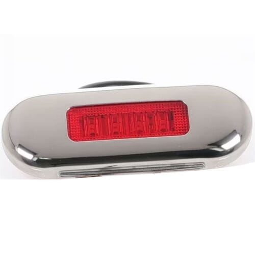 LED Multi-Volt Red Flush Mount with Stainless Steel Trim - Image 1