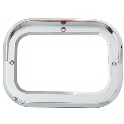 Light Cover Rectangle With Visor Chrome