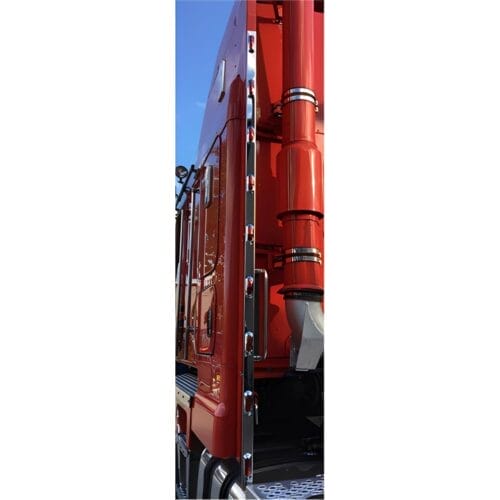 Stainless Steel Wing Extensions 1980mm With Red LED Lights To Suit Kenworth K200/K220 and Scania Euro 5 - Image 2