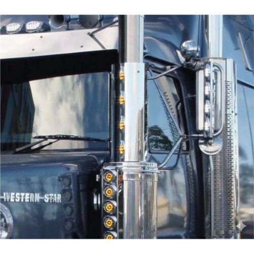 Stainless Steel Pre Cleaner Cover Amber Pair To Suit Western Star - Image 1