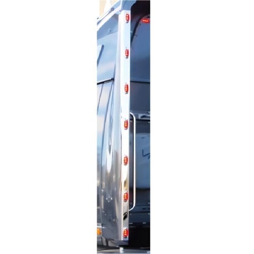 Stainless Steel Wing Extensions Clear/Red 7/14 LED Pair To Suit Western Star 4800/4900
