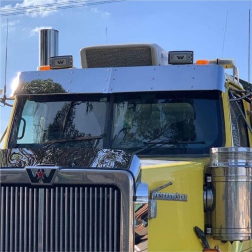 Stainless Steel Sun Visor 10 Inch To Suit Western Star Day Cab - Image 1
