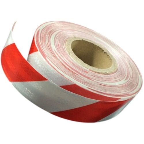 Reflective Tape Red/White (Sold By The Metre) 50mm Wide