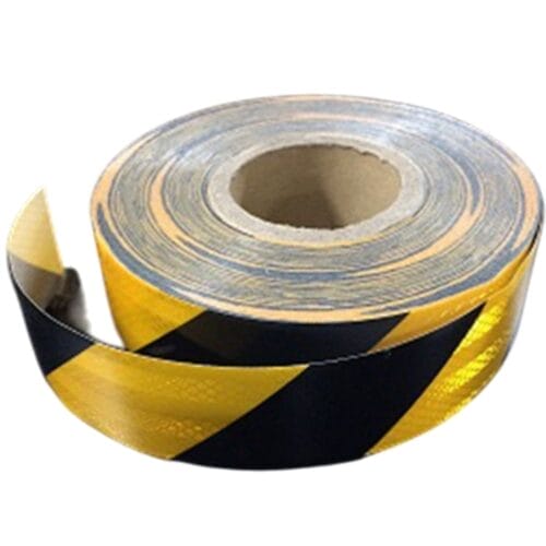 Reflective Tape Black/Yellow (Sold By The Metre) 50mm Wide - Image 1