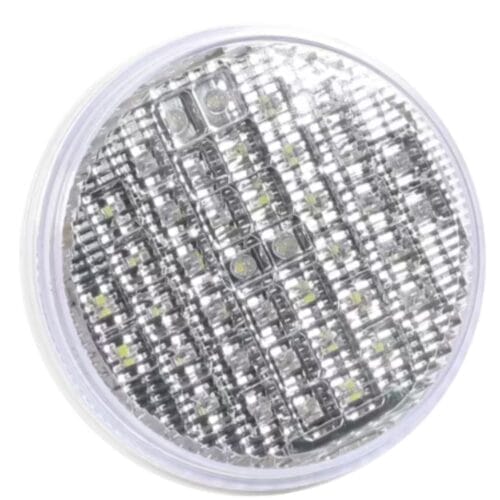 LED Multi Volt 4 Inch Round Clear/Red Indicator - Image 1