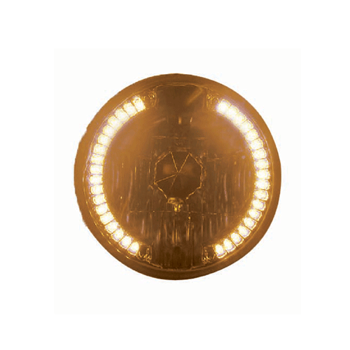 LED Angel Eye 7 Inch Headlight Clear/Amber - Image 3