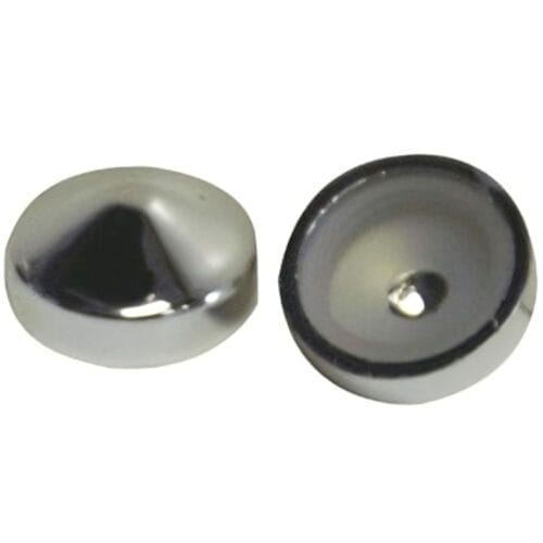 Screw Covers Snap On Pointed 14mm Chrome 10 Pack - Image 1