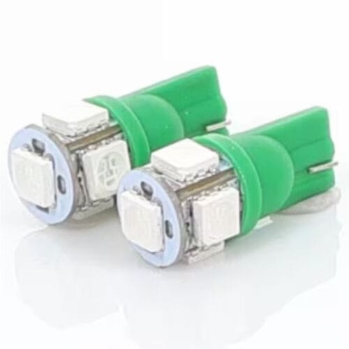 LED Globe 24 Volt Wedge Multi Directional Green Pair - Image 1