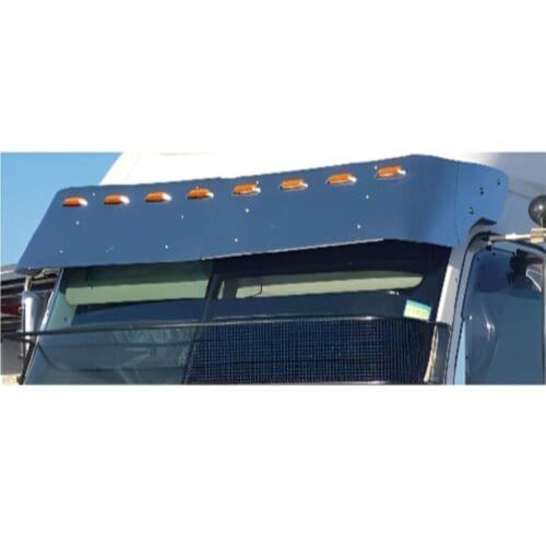 Stainless Steel Sun Visor 17 Inch To Suit  Freightliner Century, Coronado, Columbia 3 Side Mount 6 Hole