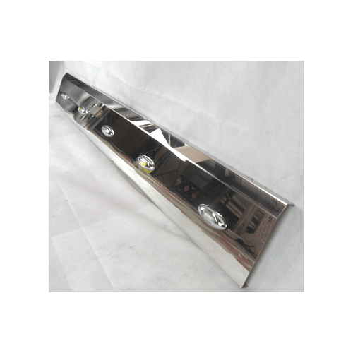 Stainless Steel Tank Skirt Square 870MM 4 LED Clear/Amber Single To Suit Kenworth/Freightliner/Iveco