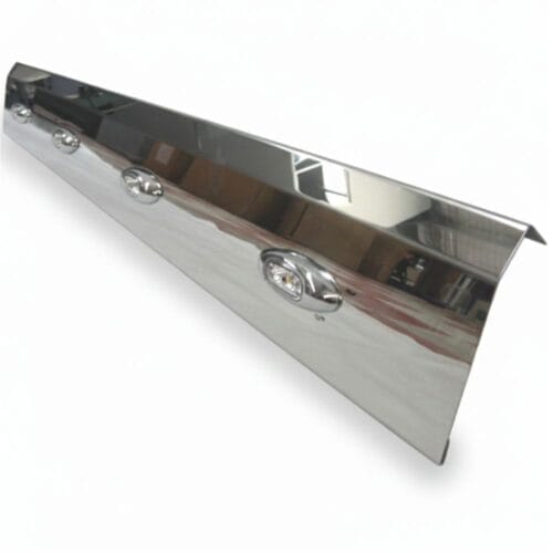 Stainless Steel Tank Skirt Round 1350MM 4 LED Clear/Amber Single To Suit Kenworth/Freightliner