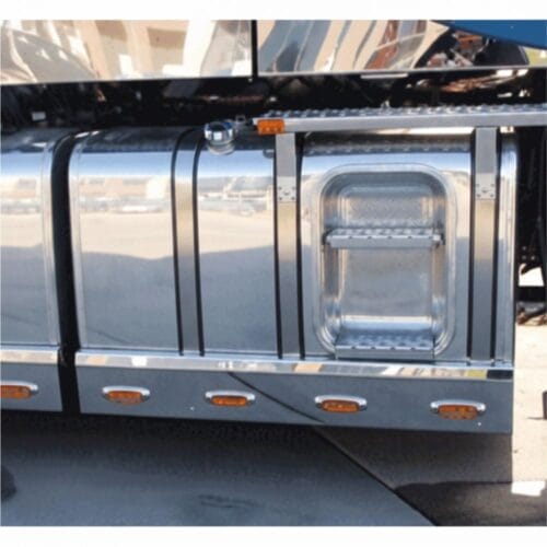 Stainless Steel Tank Skirt Square 870MM 4 LED Amber Single To Suit Kenworth/Freightliner/Iveco