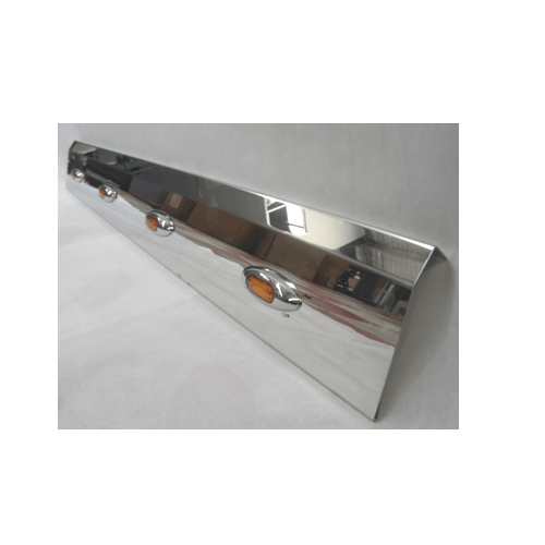 Stainless Steel Tank Skirt Round 1065MM 4 LED Amber Single To Suit Kenworth/Freightliner/Iveco - Image 1