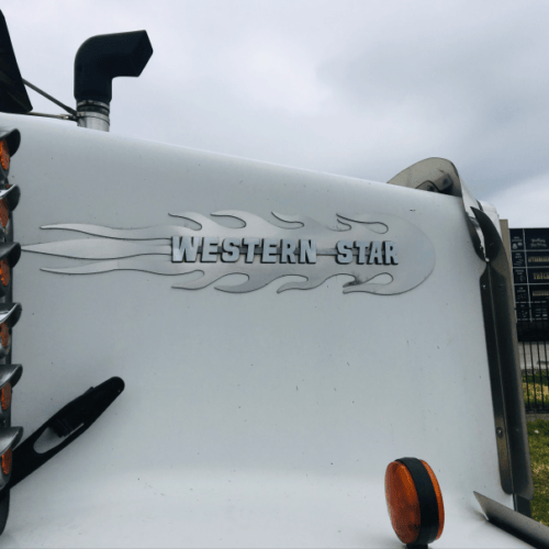 Stainless Steel Badge Surround Flames Pair To Suit Western Star - Image 2