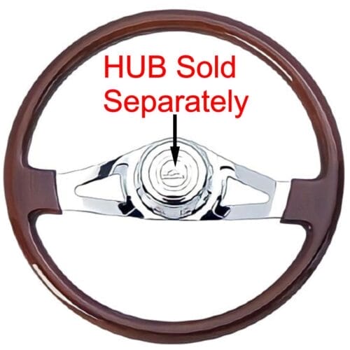 Steering Wheel 2 Spoke Straight Chrome - Image 1