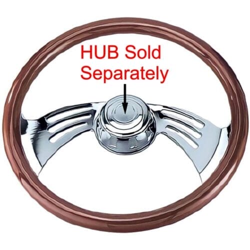 Steering Wheel 2 Spoke Wing Style Chrome - Image 1
