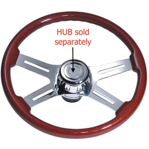 Steering Wheel 4 Spoke Straight Chrome - Image 1