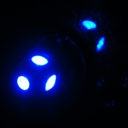 LED Globe 12 Volt T10 Wedge Multi Directional Blue Pair - Image 2