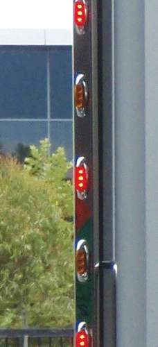 Stainless Steel Wing Extensions Red LED 1860mm To Suit Kenworth T608/904/908/909 LED Red - Image 3