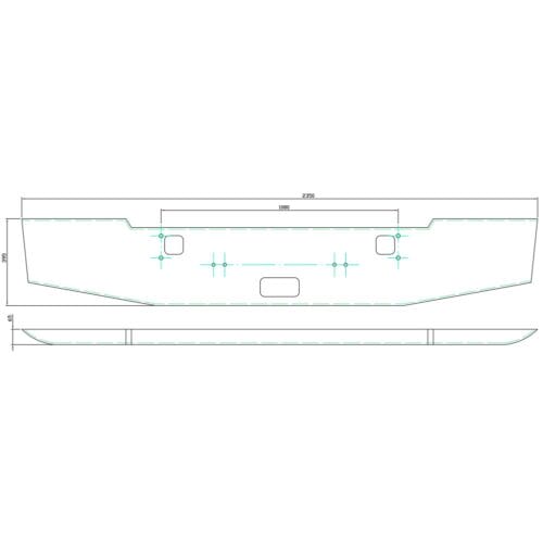 Stainless Steel Bumper Gold Wing Style - Image 2