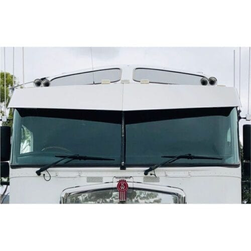 Stainless Steel 14 Inch Boltless Sun Visor To Suit Kenworth K104, K104B, K108, K200 - No Drilling Required