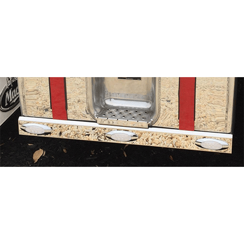 Stainless Steel Tank Skirt D Shape 1080mm 4 Clear Amber LED To Suit Mack/Volvo