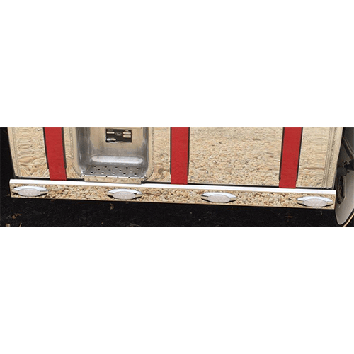 Stainless Steel Tank Skirt D Shape 1475mm 5 Clear Amber LED To Suit Mack/Volvo