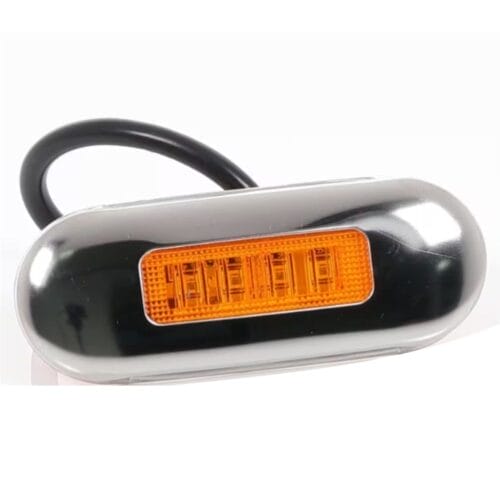 LED Multi-Volt Amber Flush Mount with Stainless Steel Trim