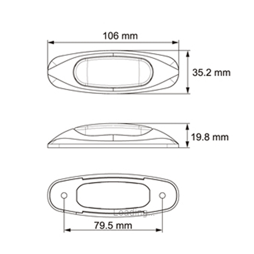 LED Light 3 Diode Clear/Red Multi Volt