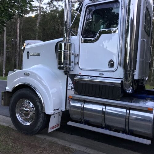 Stainless Steel Battery Box Cover To Suit Kenworth T950 Day Cab  Round Tank