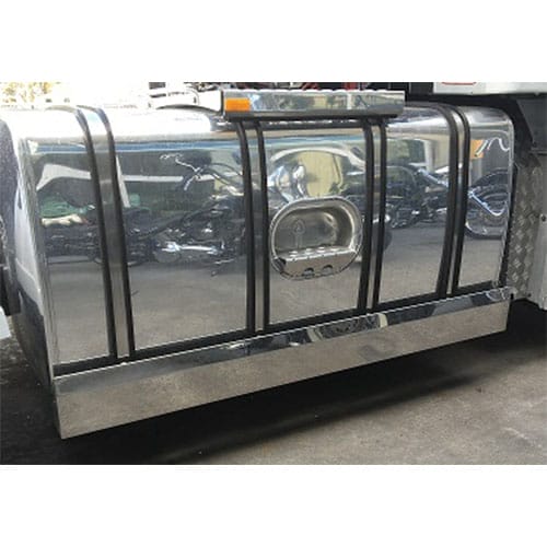 Stainless Steel Tank Skirt Square 1440 Endcap Single Kenworth/Freightliner/Iveco