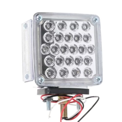 LED Square 1 & 2 Stud 2 Face  Multi Volt Clear/Amber Indicator