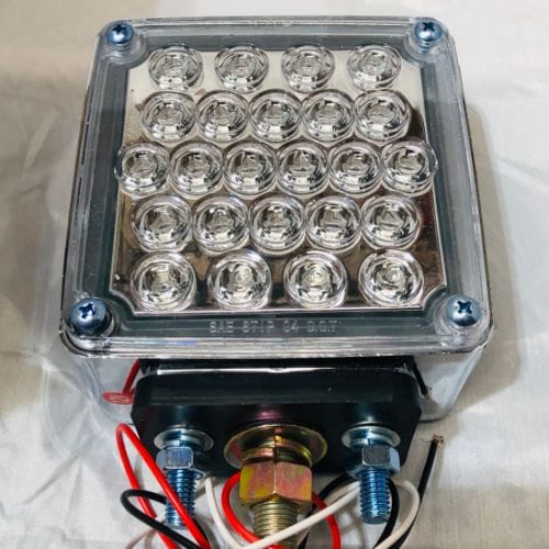 LED Square 1 & 2 Stud 2 Face Multi Volt Clear/Amber Indicator - Image 6