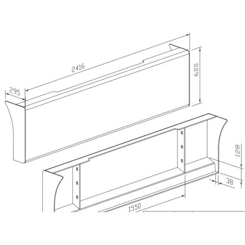 Stainless Steel Bumper Bar 25 Inch Curved End To Suit Western Star