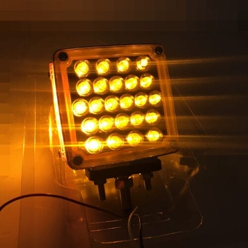 LED Square 1 & 2 Stud 2 face 12 Volt Amber Indicator - Image 5