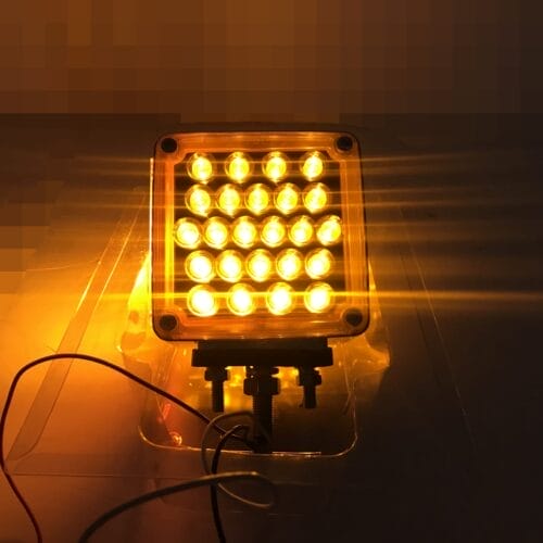 LED Square 1 & 2 Stud 2 face 12 Volt Amber Indicator - Image 6