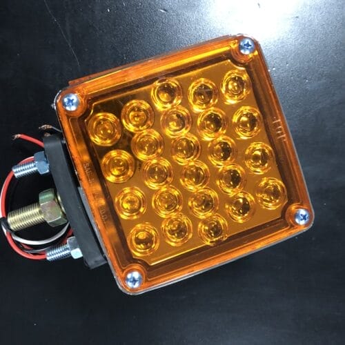 LED Square 1 & 2 Stud 2 face 12 Volt Amber Indicator - Image 3