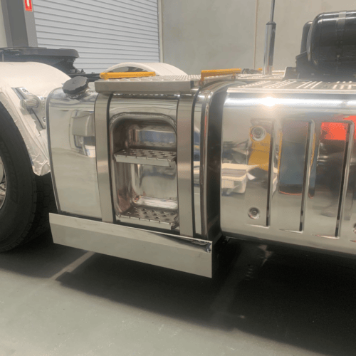 Stainless Steel End Cap Tank Skirt Square 875MM Single To Suit Kenworth/Freightliner/Iveco/Mercedes - Image 2
