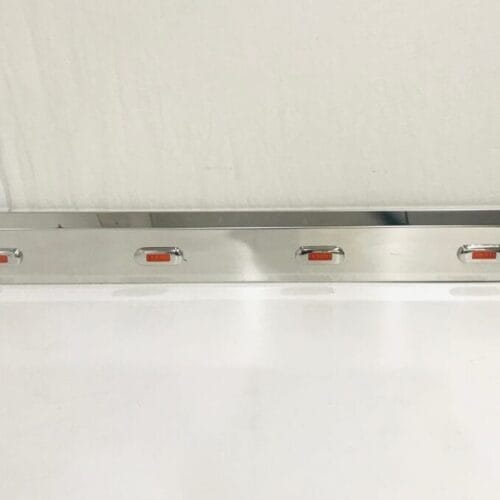 Stainless Steel End Cap Tank Skirt Square 875MM 3 LED's Amber Single To Suit Kenworth/Freightliner/Iveco/Mercedes