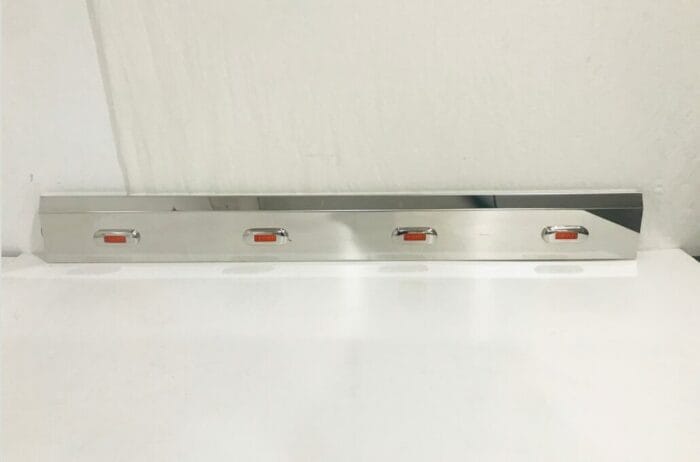 CS70259A-Stainless -Steel -Tank Skirt -Square -875 End -Cap -3 LED- Amber To -Suit MercedesKenworthFreightlinerIveco--Truckers-Toy-Store