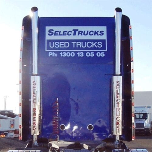 Stainless Steel Wing Extensions Clear/Red LED To Suit Freightliner Argosy Pair - Image 1