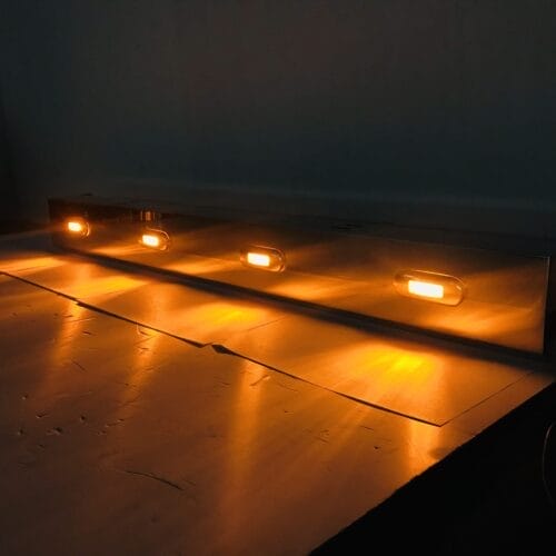 Stainless Steel Tank Skirt 1030MM 4 Amber LED's Single To Suit Scania - Image 3