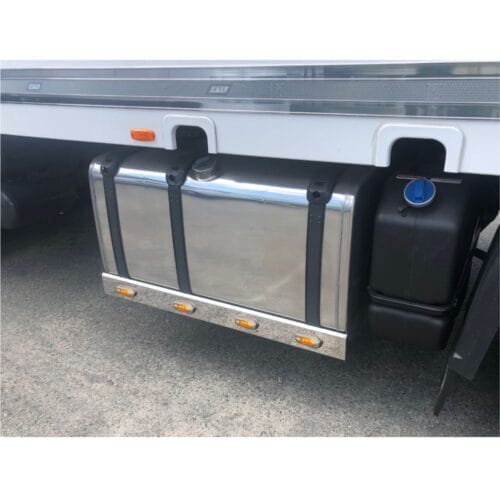 Stainless Steel Tank Skirt 1220MM 4 Amber LED's Single To Suit Scania - Image 1
