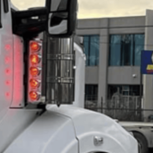 Stainless Steel Air Box Light Clear/Red To Suit Western Star - Image 2