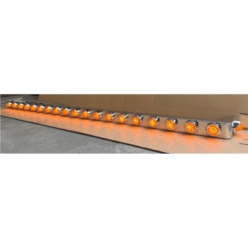 Stainless Steel Light Bar 21 Torpedo LED Amber 2370mm - Image 3
