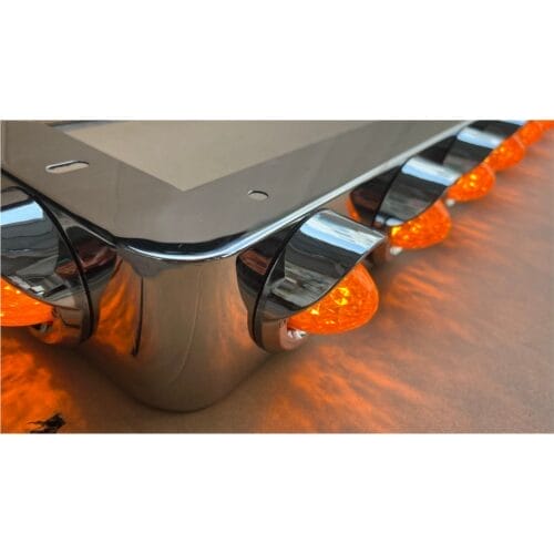 Stainless Steel Light Bar 21 Torpedo LED Amber 2370mm - Image 2