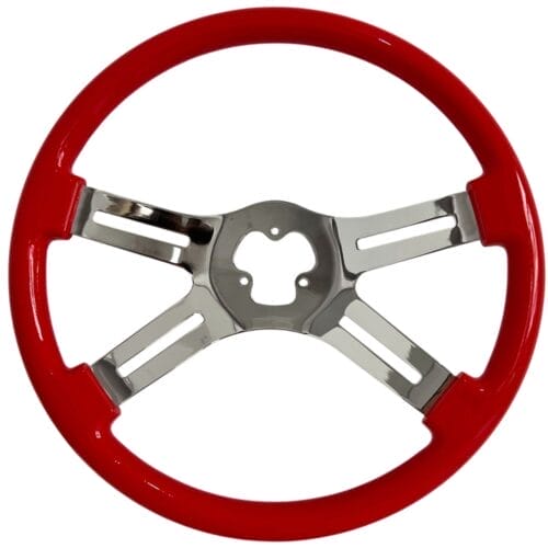Steering Wheel 4 Spoke Straight Red - Image 1