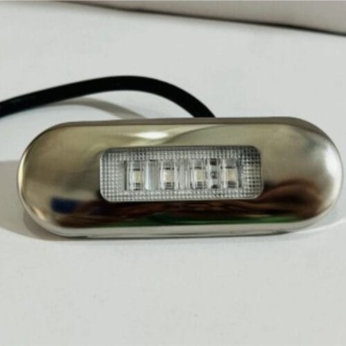 LED Multi-Volt Clear/Red/Blue Flush Mount with Stainless Steel Trim - Image 3