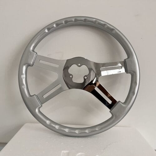 Steering Wheel 4 Spoke Straight Silver - Image 2