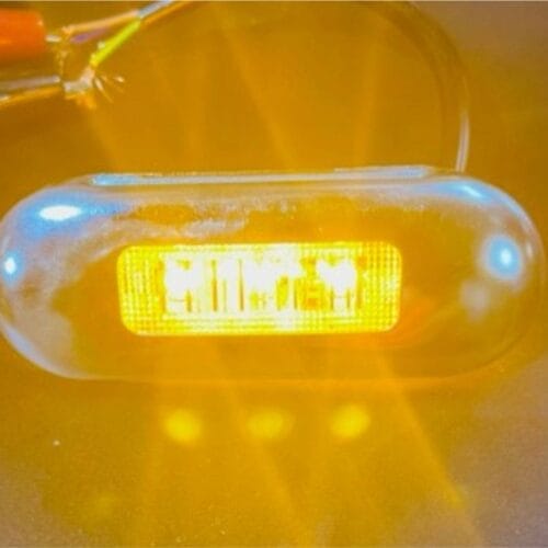 LED Multi-Volt Clear/Amber/Blue Flush Mount with Stainless Steel Trim - Image 3
